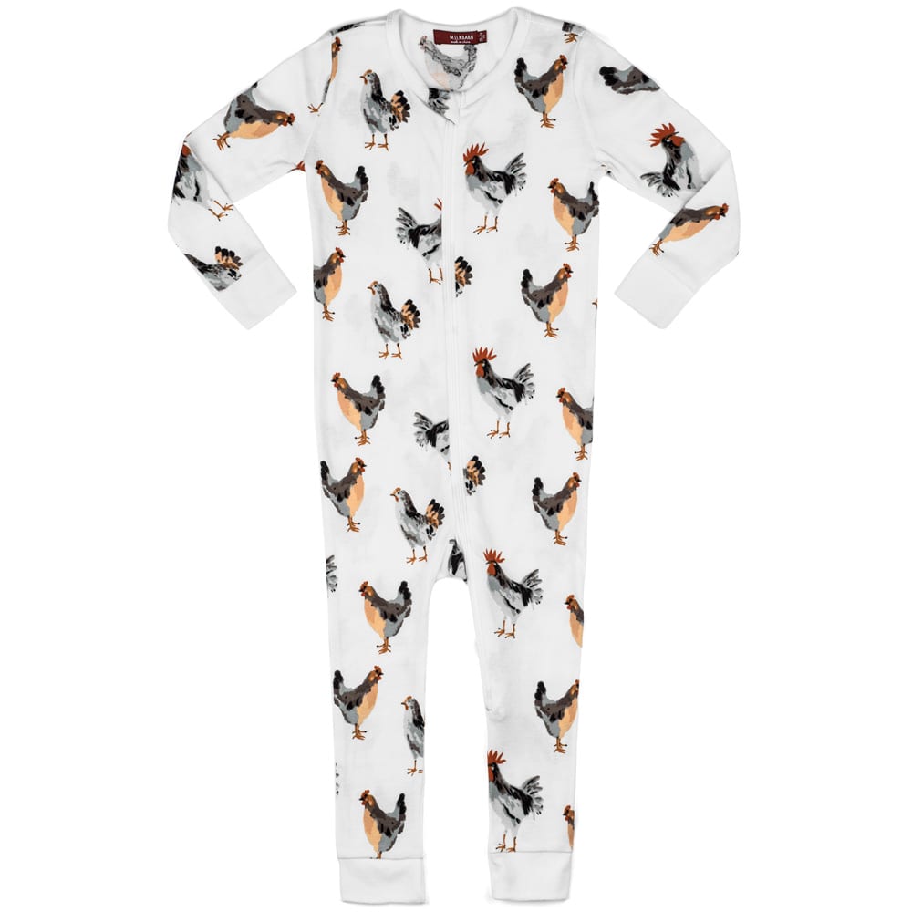 Milkbarn Zipper Pajama - Chickens