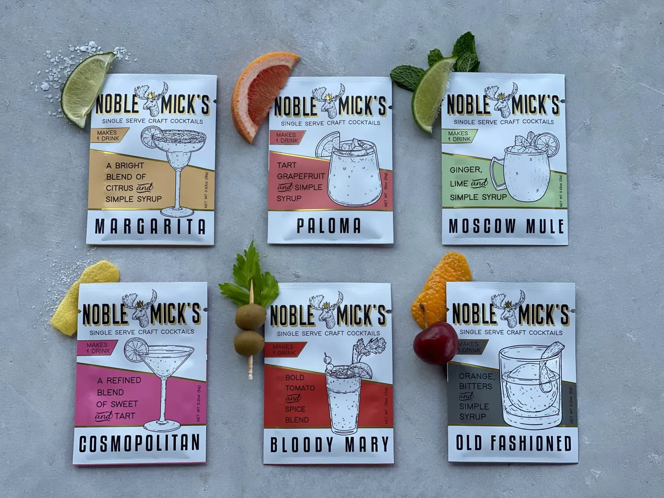 Noble Mick's "Craft Your Cocktail" - Single Serve Craft Cocktail Mixes