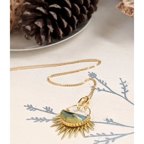 Muro Jewelry "Full Of Hope" Sun Rays Half Moon Necklace