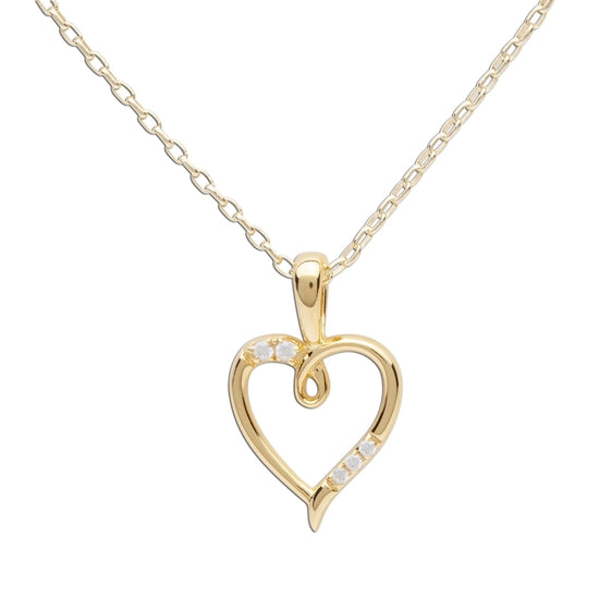 Cherished Moments 14K Gold Plated Children's Open Heart Necklace for Children