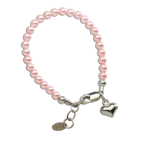 Cherished Moments Serenity 2 (Pink) - Sterling Silver Pink Pearl Baby Bracelet