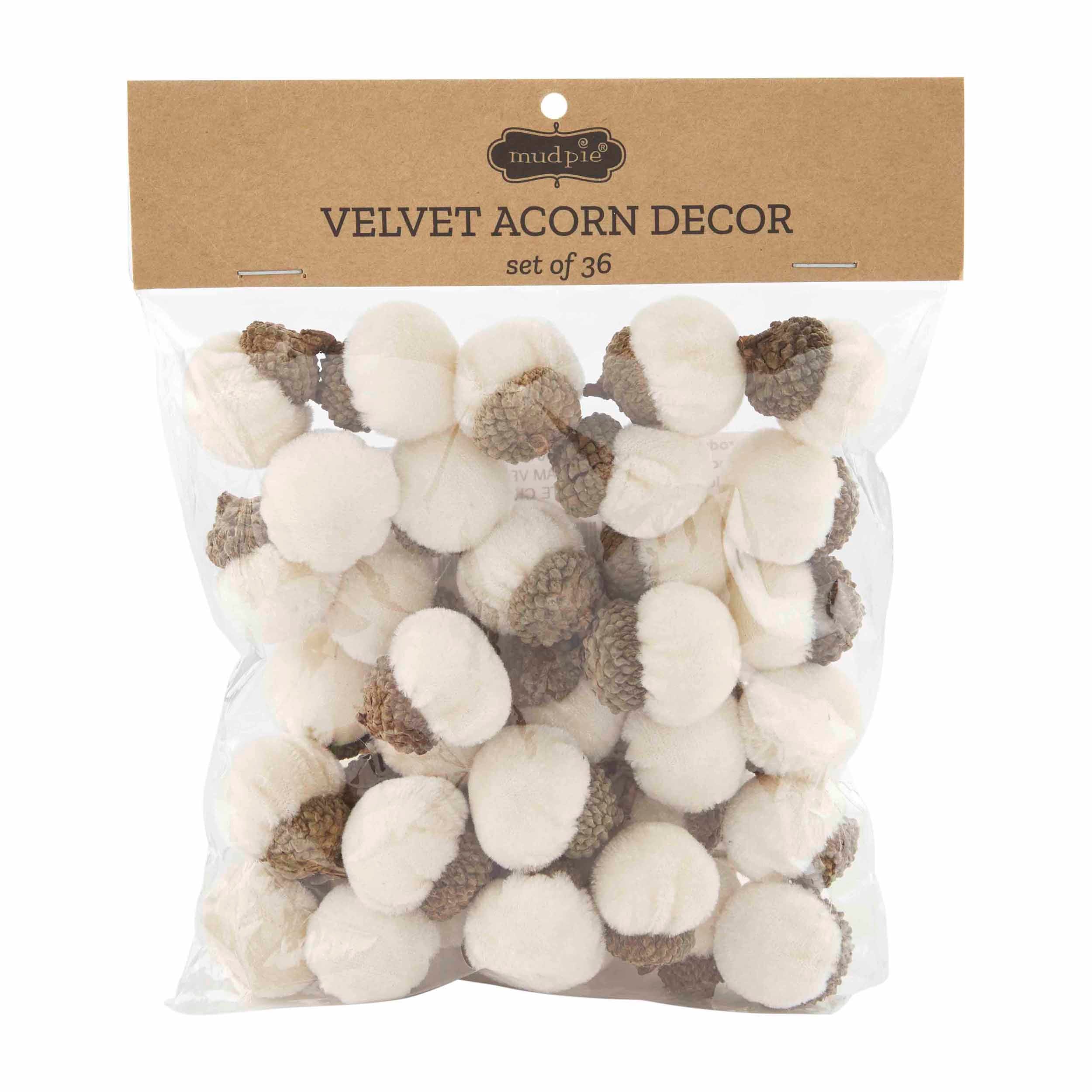 Mudpie Velvet Acorn Filler Set