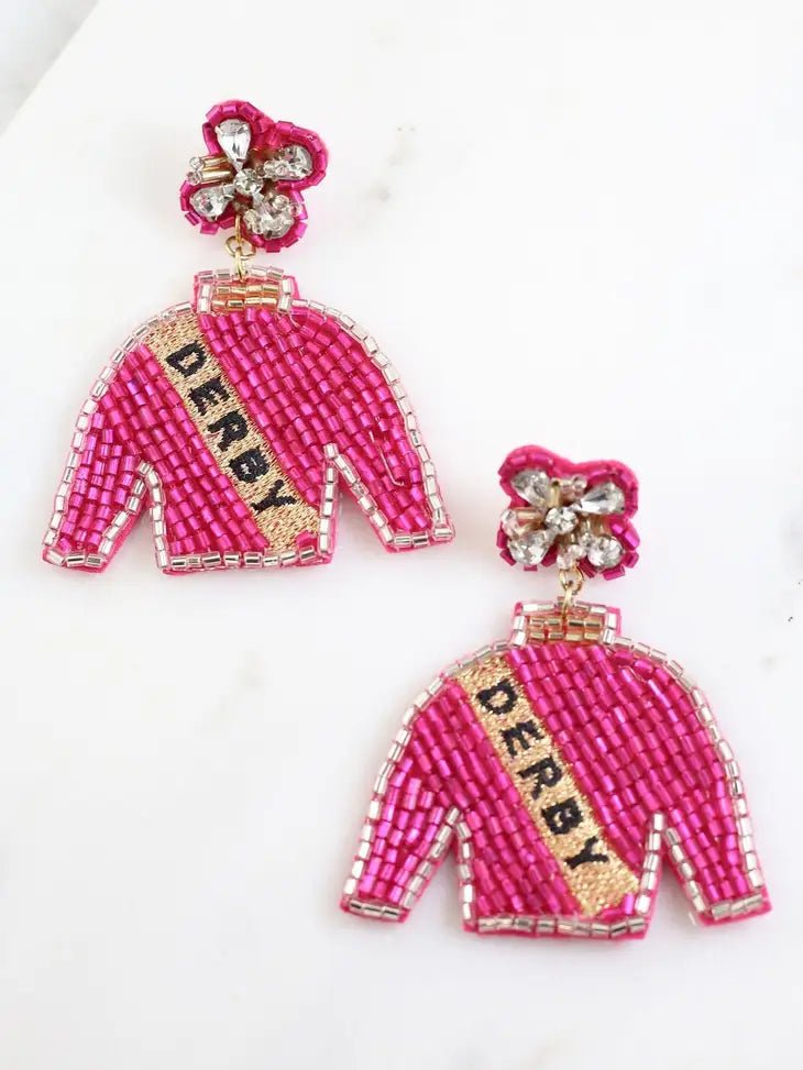 Embellished Derby Jockey Silks Earrings - Juli's Wearable Art