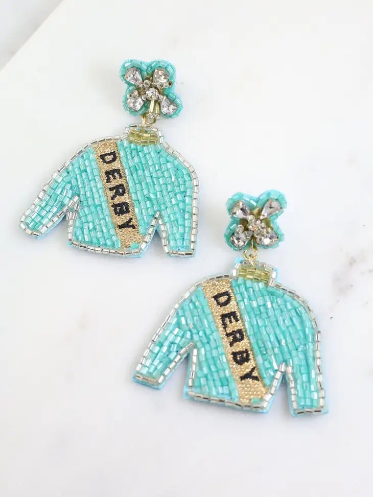 Embellished Derby Jockey Silks Earrings - Juli's Wearable Art
