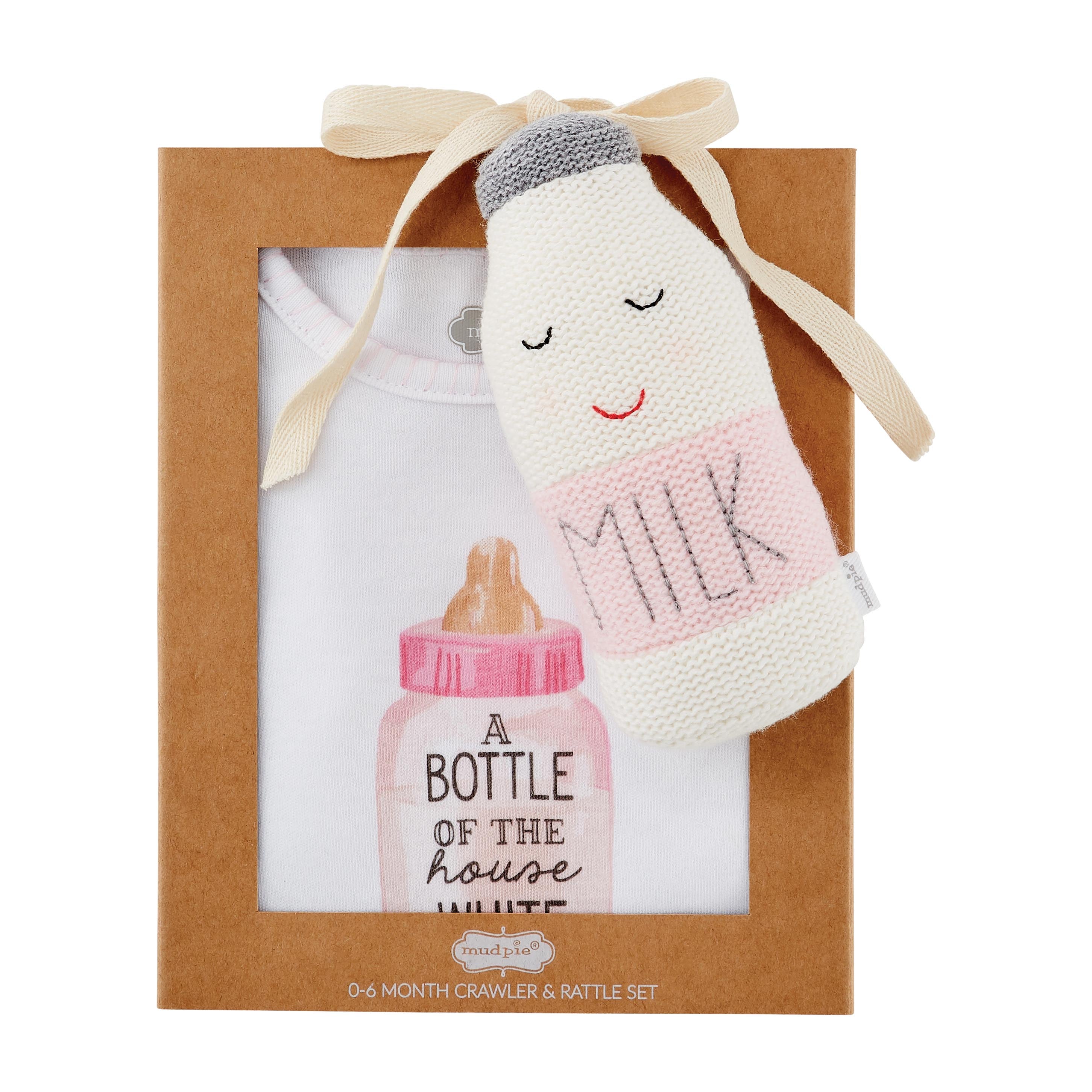 Mudpie Milk Knit Rattle Gift Sets