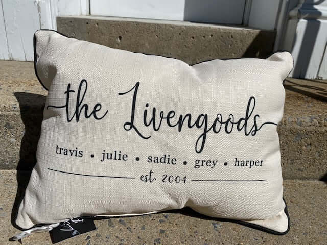 Family Name / Wedding Customizable Pillows - Juli's Wearable Art