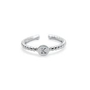 Stia Love Letters Droplet Initial Rings- Silver