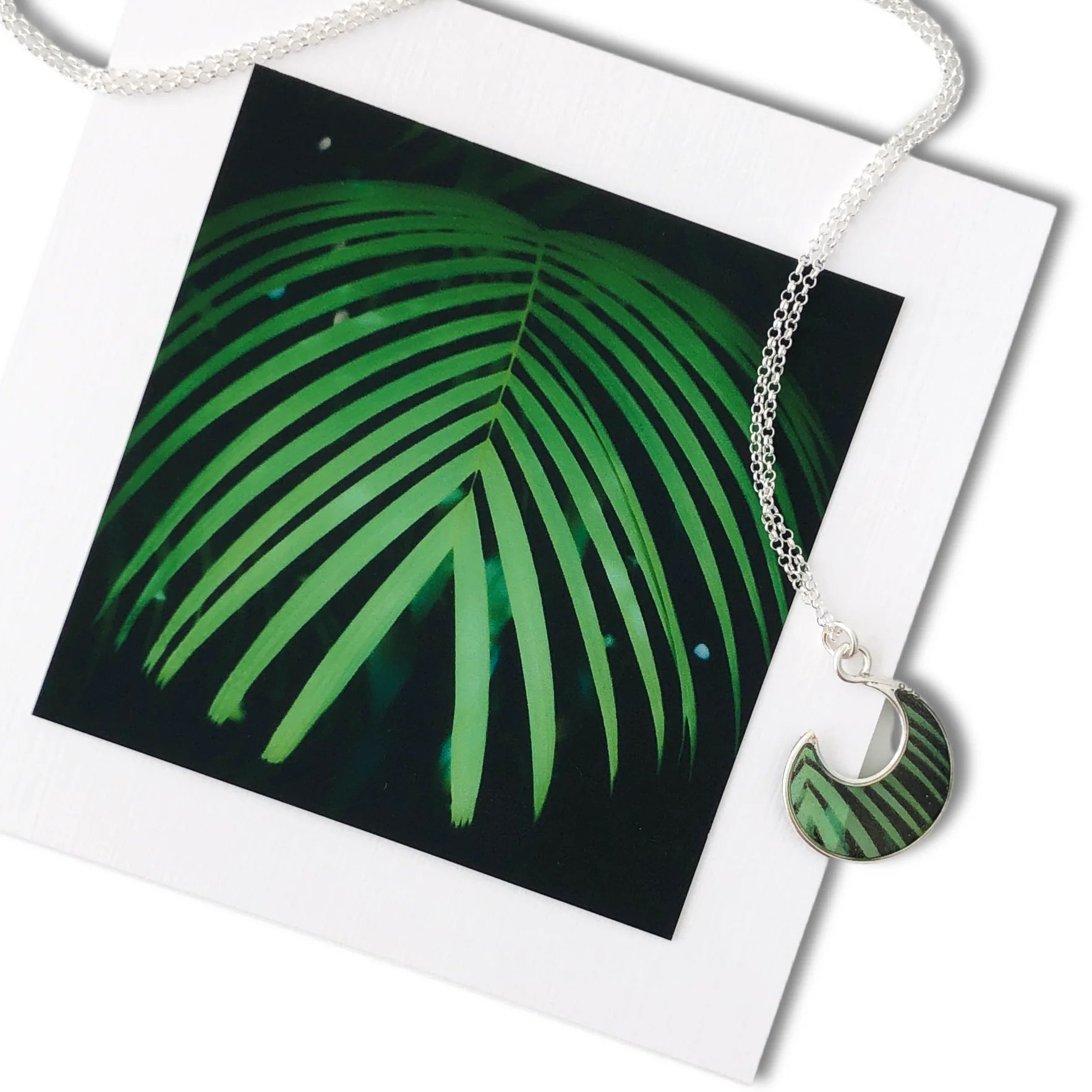 Green Palm Mini Wave Necklace - Juli's Wearable Art