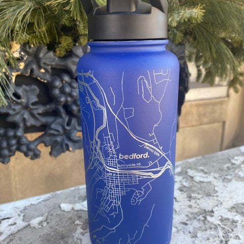 HOME TOWN MAP 32 OZ INSULATED BOTTLES - Bedford - Juli's Wearable Art