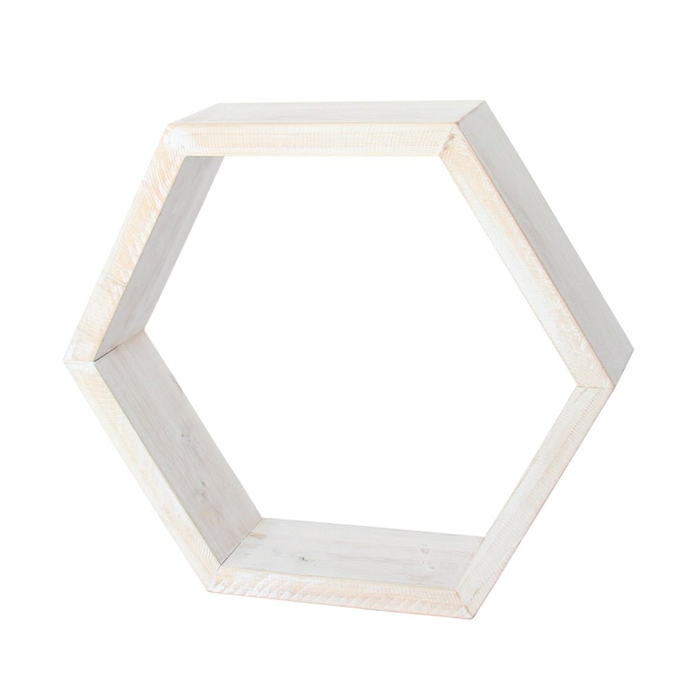 Honeycomb Shelf - Rustic Whitewash