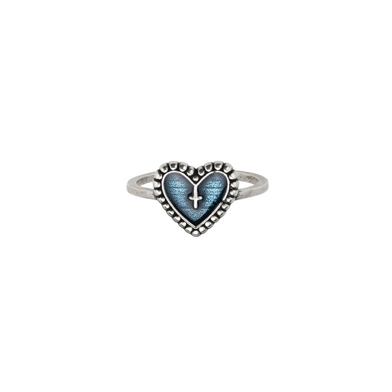 Luca + Danni Rosary-Detailed Heart-Shaped Ring