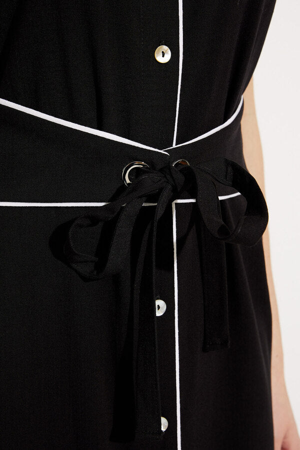 Joseph Ribkoff Black and White Belt Detail Dress
