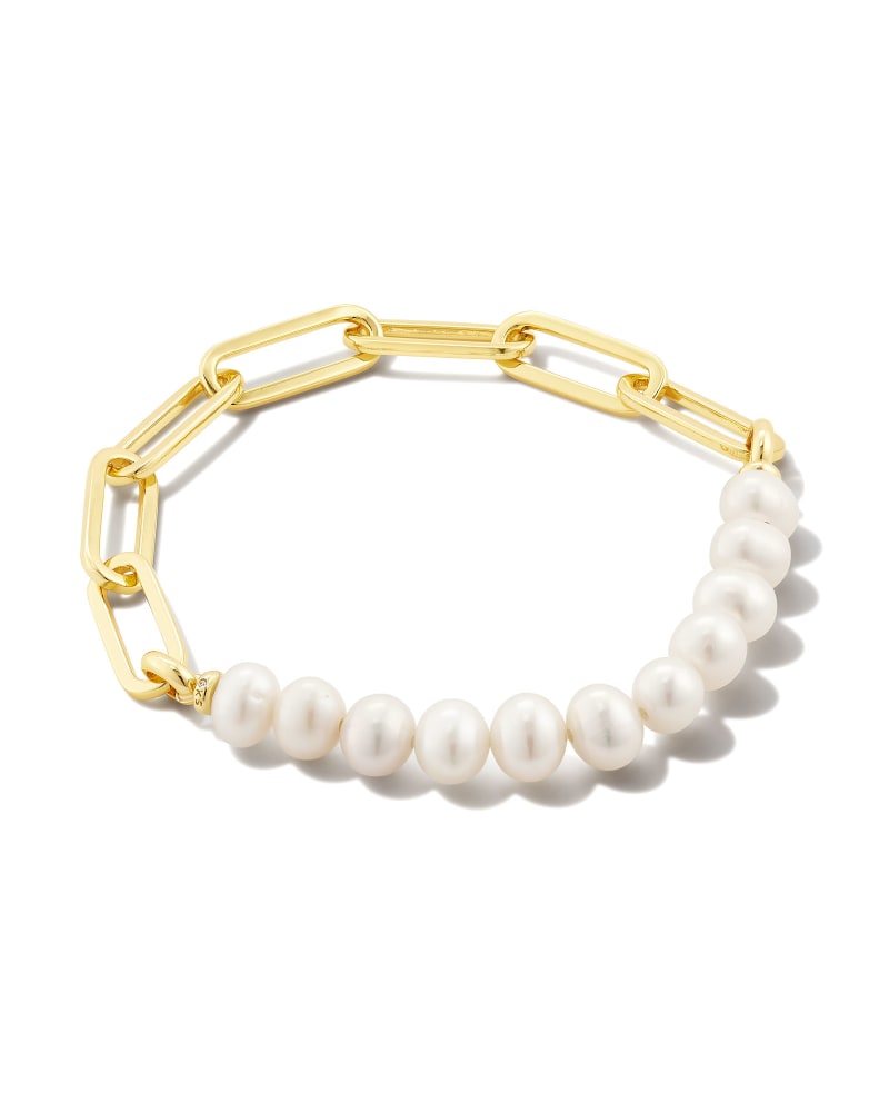 Kendra Scott Ashton Half Chain Gold & Pearl Bracelet