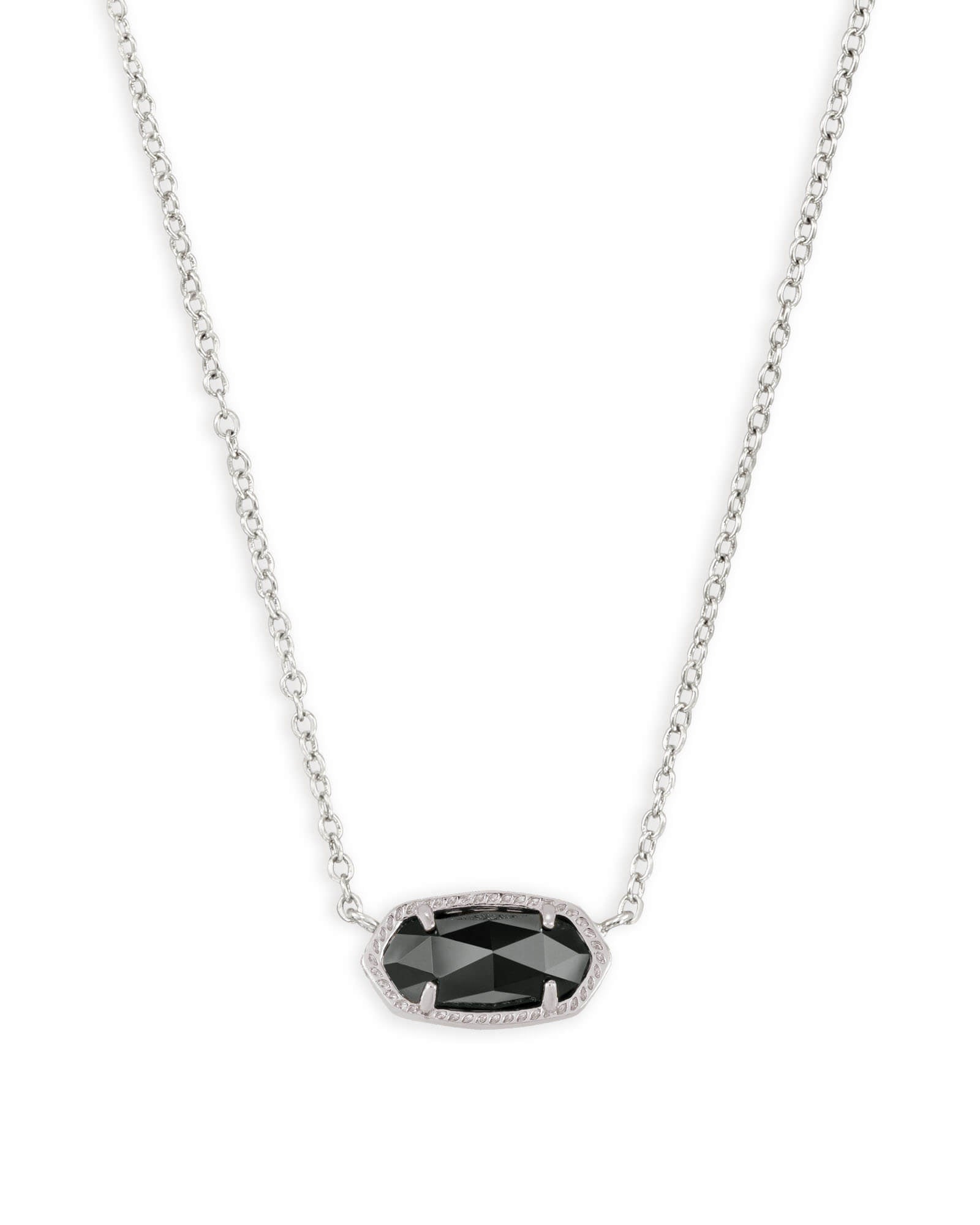 Kendra Scott Elisa Pendant Necklace - Silver & Black - Juli's Wearable Art