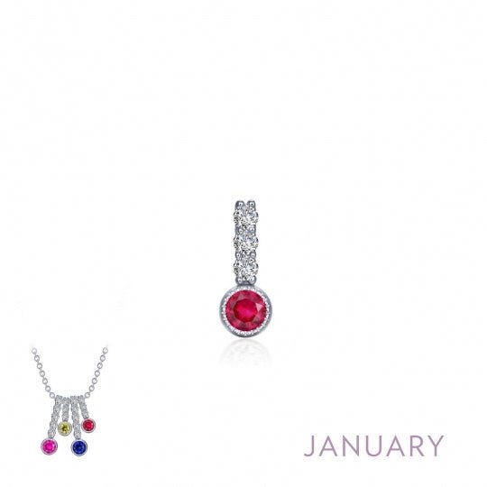 Lafonn Birthstone Love Pendant - .017 (4 Stones) - Juli's Wearable Art