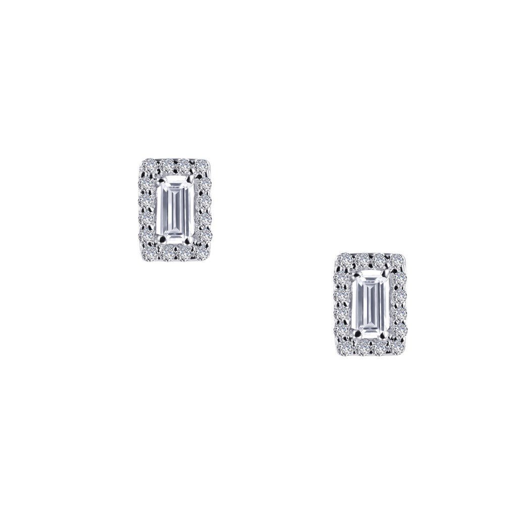 Lafonn Halo Stud Earrings - Baguette - Juli's Wearable Art