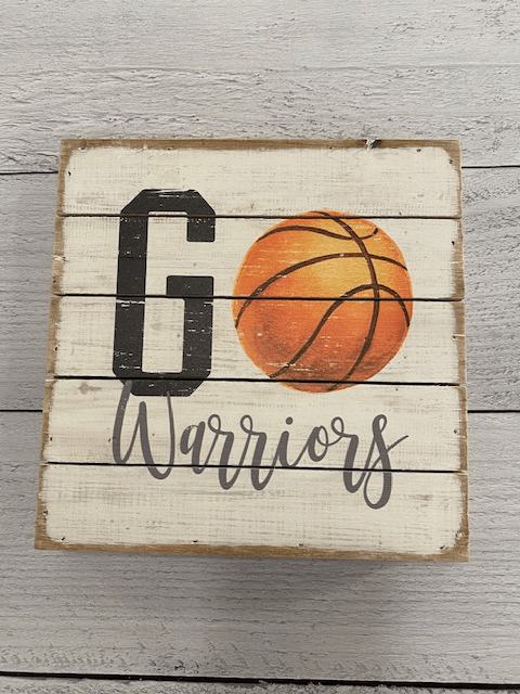 Local School Basketball Wood Block