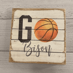 Local School Basketball Wood Block - Juli's Wearable Art
