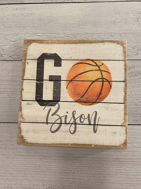 Local School Basketball Wood Block