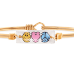 Luca & Danni Peace, Love + Happiness Bangle Bracelet - Juli's Wearable Art