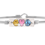 Luca & Danni Peace, Love + Happiness Bangle Bracelet - Juli's Wearable Art
