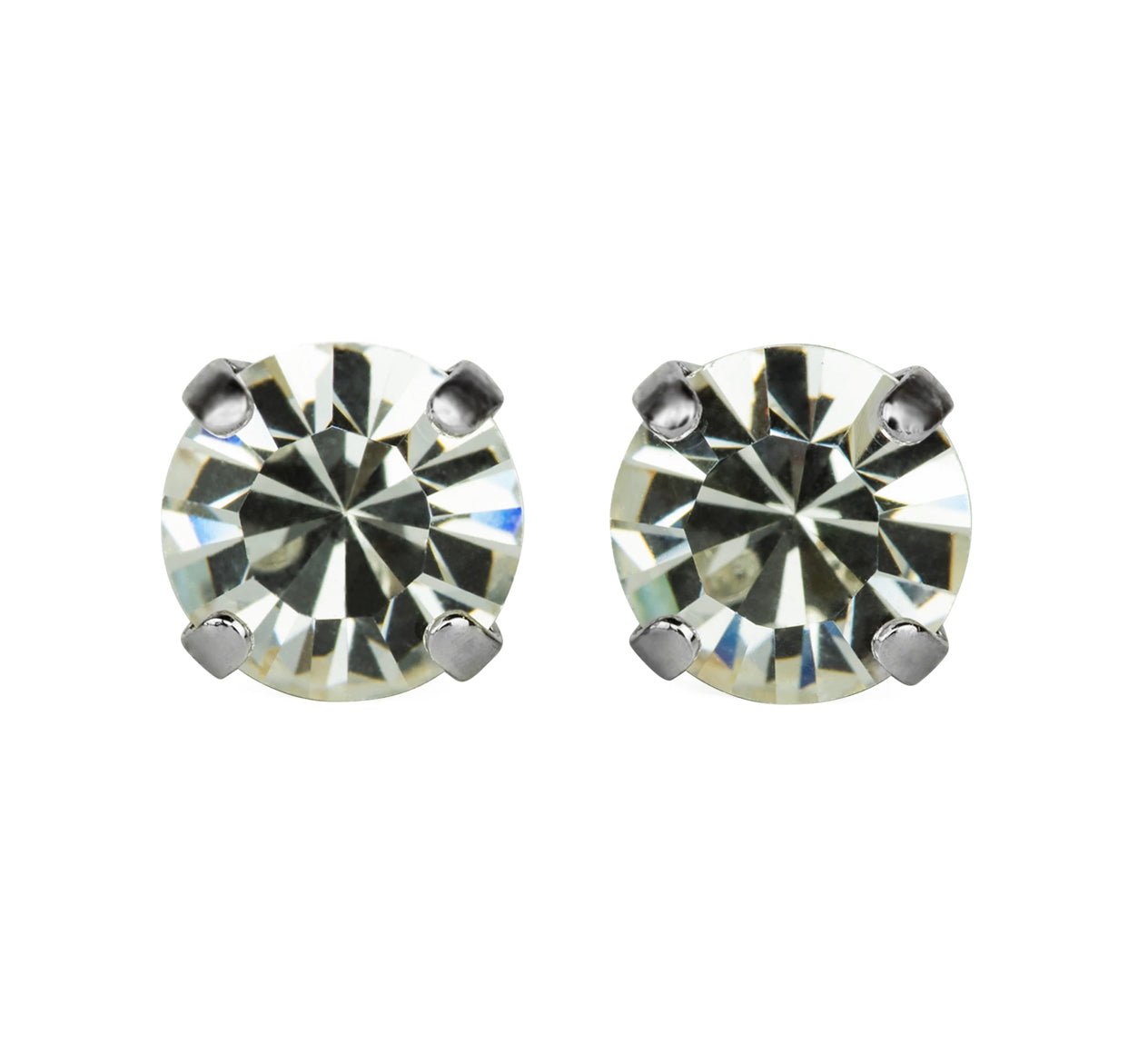 Mariana Antiqued Silver Must - Have Crystal Post Earrings in “Black Diamond - Juli's Wearable Art