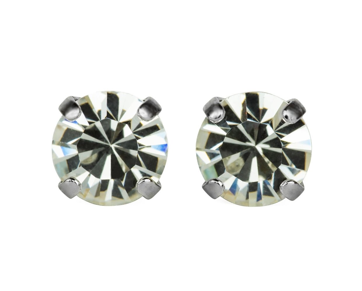 Mariana Antiqued Silver Must - Have Crystal Post Earrings in "Clear” - Juli's Wearable Art
