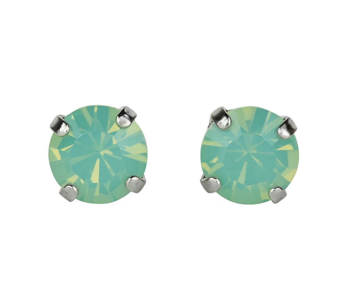 Mariana Rhodium Plated Must - Have Post Earrings in "Pacific Opal" - Juli's Wearable Art