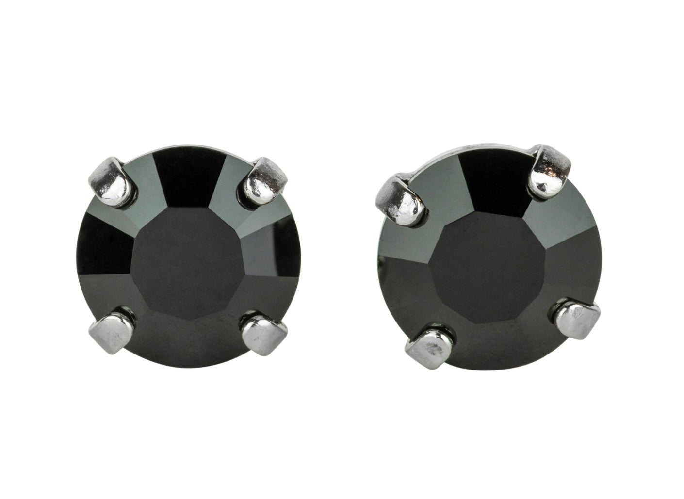 Mariana Rhodium Plated Must - Have Single Stone Post Earrings in “Jet Black” - Juli's Wearable Art