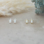 Maui Studs - White Opalite (Turtles) - Juli's Wearable Art