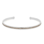 Maya J - White Gold & Crystal Birthstone Cuff Bracelets - Juli's Wearable Art