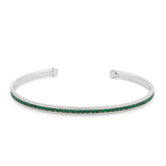 Maya J - White Gold & Crystal Birthstone Cuff Bracelets - Juli's Wearable Art