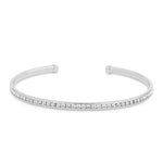 Maya J - White Gold & Crystal Birthstone Cuff Bracelets - Juli's Wearable Art