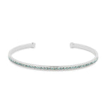 Maya J - White Gold & Crystal Birthstone Cuff Bracelets - Juli's Wearable Art