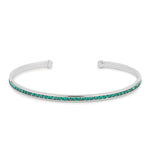 Maya J - White Gold & Crystal Birthstone Cuff Bracelets - Juli's Wearable Art
