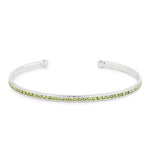 Maya J - White Gold & Crystal Birthstone Cuff Bracelets - Juli's Wearable Art
