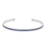 Maya J - White Gold & Crystal Birthstone Cuff Bracelets - Juli's Wearable Art