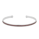 Maya J - White Gold & Crystal Birthstone Cuff Bracelets - Juli's Wearable Art