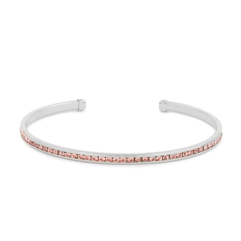Maya J - White Gold & Crystal Birthstone Cuff Bracelets - Juli's Wearable Art