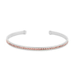 Maya J - White Gold & Crystal Birthstone Cuff Bracelets - Juli's Wearable Art