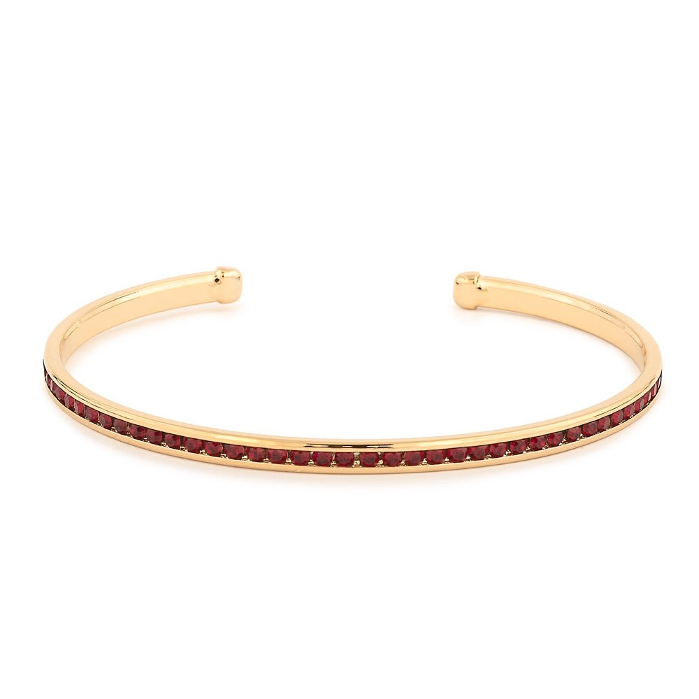 Maya J - Yellow Gold & Crystal Birthstone Cuff Bracelets - Juli's Wearable Art