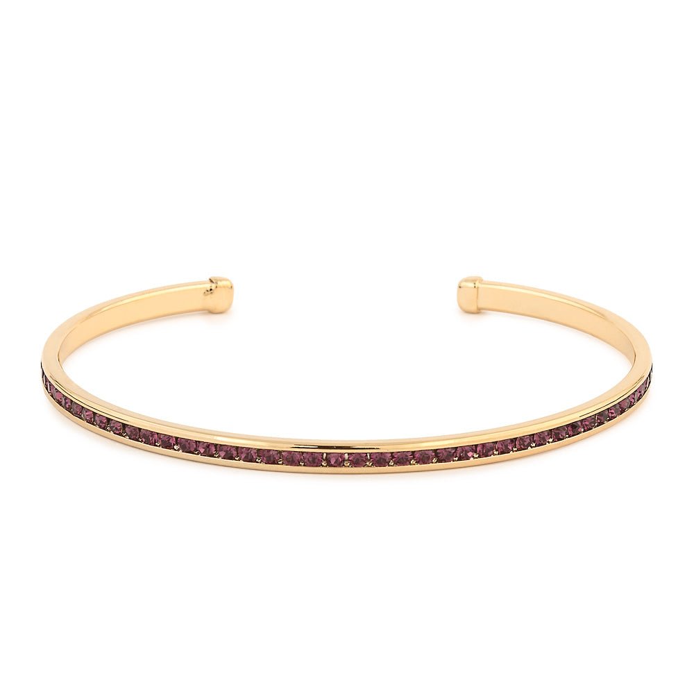 Maya J - Yellow Gold & Crystal Birthstone Cuff Bracelets - Juli's Wearable Art