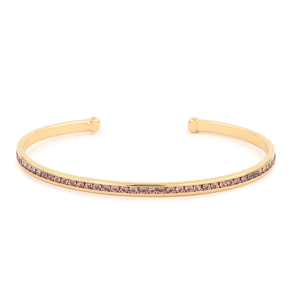 Maya J - Yellow Gold & Crystal Birthstone Cuff Bracelets - Juli's Wearable Art