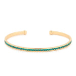 Maya J - Yellow Gold & Crystal Birthstone Cuff Bracelets - Juli's Wearable Art
