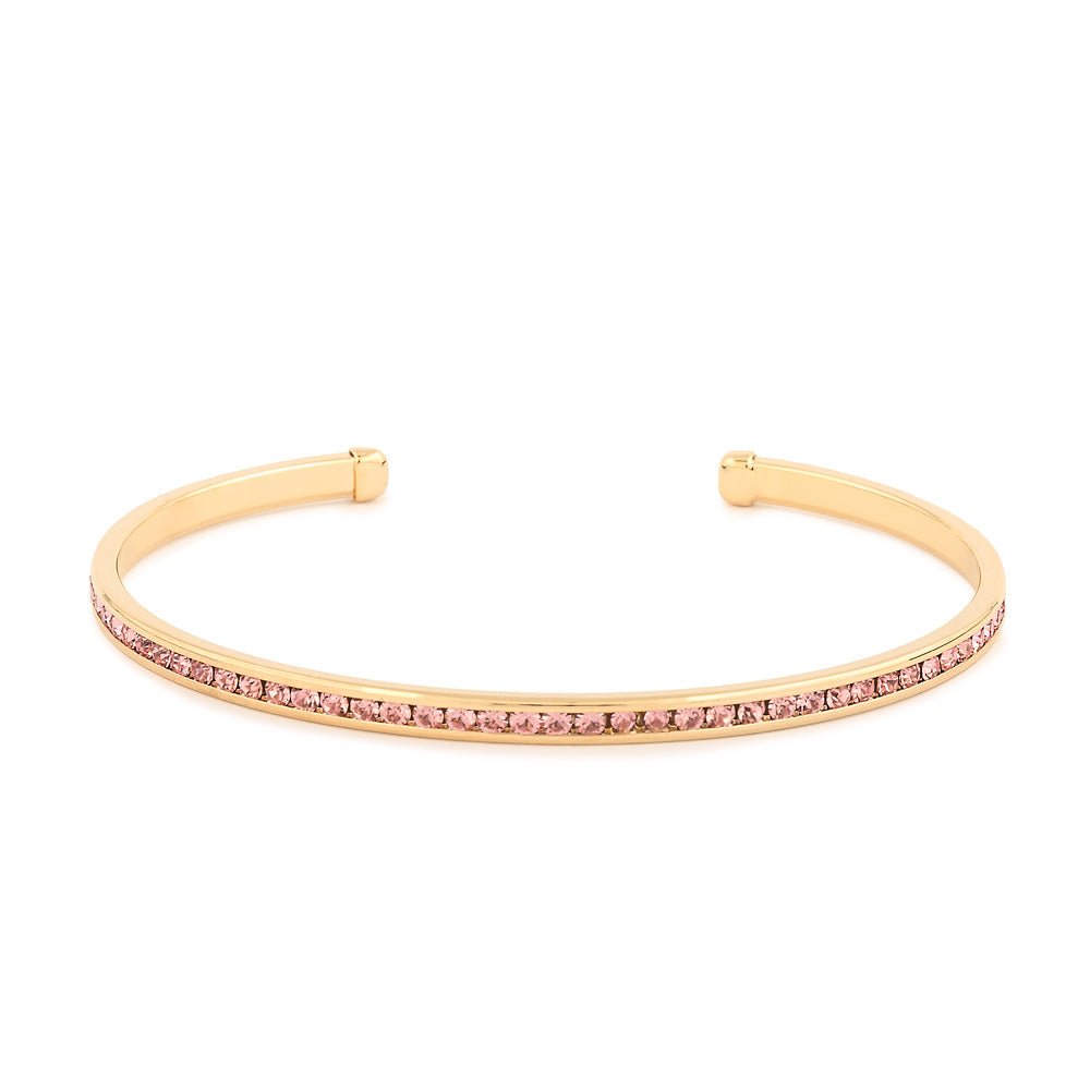 Maya J - Yellow Gold & Crystal Birthstone Cuff Bracelets - Juli's Wearable Art