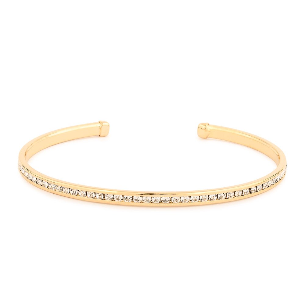 Maya J - Yellow Gold & Crystal Birthstone Cuff Bracelets - Juli's Wearable Art