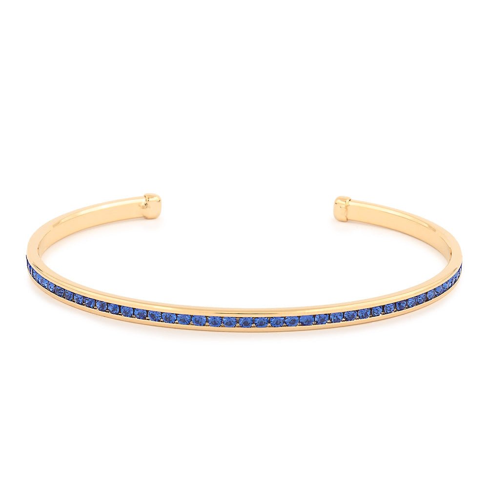 Maya J - Yellow Gold & Crystal Birthstone Cuff Bracelets - Juli's Wearable Art