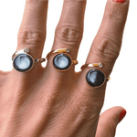 Moonglow Cosmic Spiral Adjustable Ring - Gold - Juli's Wearable Art