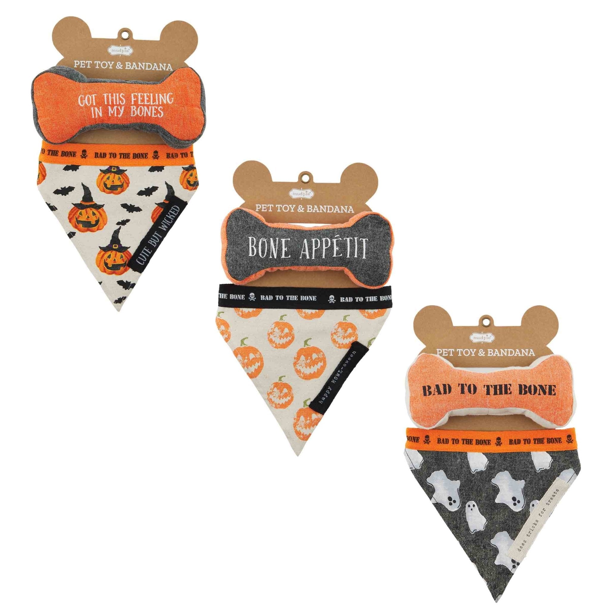 Mudpie Halloween Dog Bandana & Bone Sets - Juli's Wearable Art