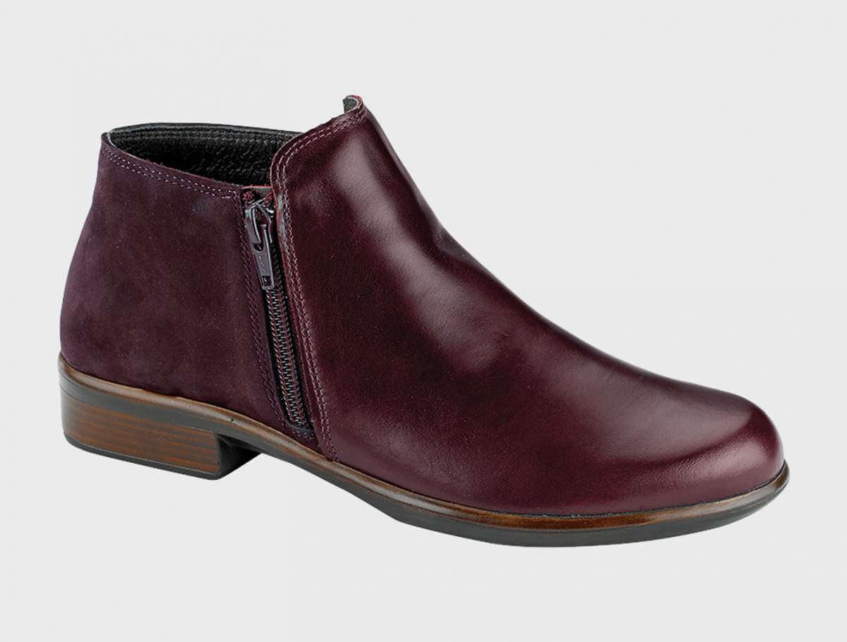 NAOT Helm Boot - Bordeaux & Violet Combo - Juli's Wearable Art